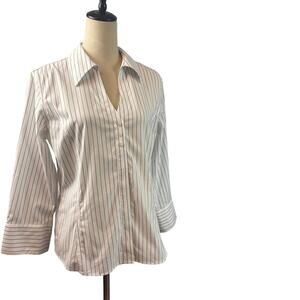Womens Dress Shirt Bundle Gold Label Investments Pinstripe Button Up No Iron 12